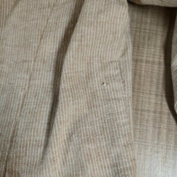 Talbots Petites VTG Linen Striped Jacket Size MP Tan Neutral Lagenlook Preppy - Picture 11 of 11